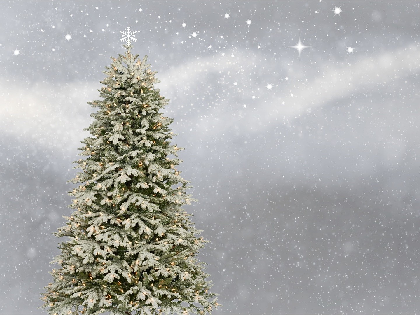 Weihnachtsbaum mit Schnee